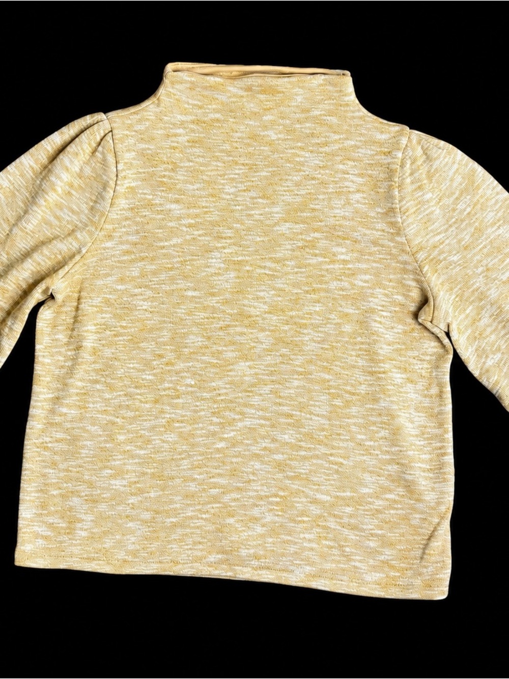 Madewell Yellow Heathered Mock Neck Long Sleeve Top